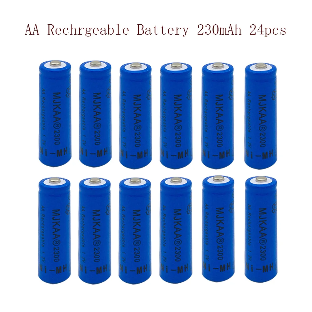 

24pcs 2300mAh AA 1.2V LED Lights Pre-Charged Ni-MH Rechargeable Battery NI-MH Batteries for Remote Control Toys 2A
