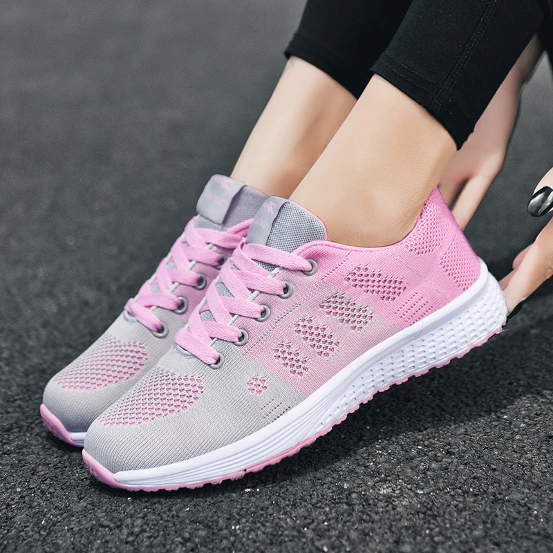 Women Casual Shoes Fashion Breathable Walking Mesh Lace Up Flat Shoes Sneakers Women 2021 Tenis Feminino Pink Black White
Women Casual Shoes Fashion Breathable Walking Mesh Lace Up Flat Shoes Sneakers Women 2021 Tenis Feminino Pink Black White