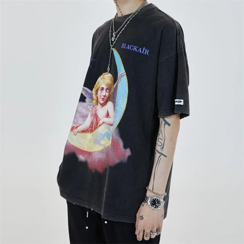 HLM Moon Boy OVERSIZE Loose T-shirt Couple Summer Cotton Short-Sleeved Tops Brandy Melville 90s Anime T-shirt For Women and Man
HLM Moon Boy OVERSIZE Loose T-shirt Couple Summer Cotton Short-Sleeved Tops Brandy Melville 90s Anime T-shirt For Women and Man