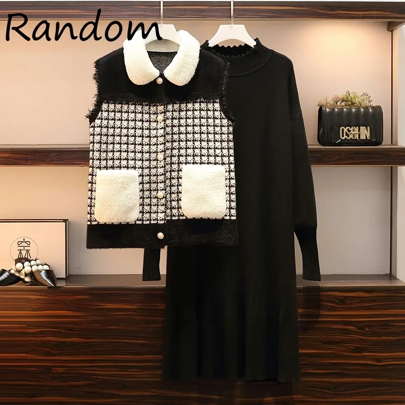 Женский трикотажный костюм размера плюс 4XL, жилет с нашивкой из ягненка, куртка, топ и вязаное платье-свитер, комплект из двух предметов, зимн...
Женский трикотажный костюм размера плюс 4XL, жилет с нашивкой из ягненка, куртка, топ и вязаное платье-свитер, комплект из двух предметов, зимн...