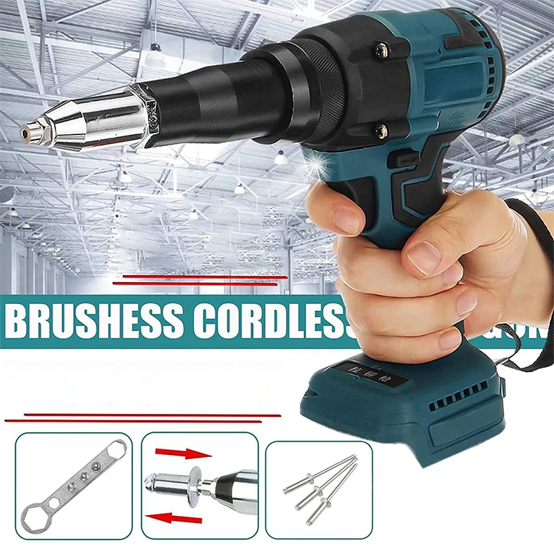 18V Brushless Electric Rivet Gun 2.4-4.8mm Cordless Rivet Nut Gun Automatic Rivet Tool With LED Light For Makita Battery
18V Brushless Electric Rivet Gun 2.4-4.8mm Cordless Rivet Nut Gun Automatic Rivet Tool With LED Light For Makita Battery