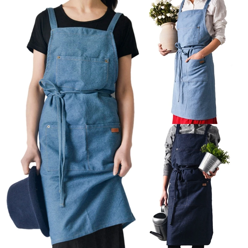 Fashion Denim Apron for Chef Kitchen Cooking Baking BBQ Grill Men Women Coffee Shop Halter Aprons
Fashion Denim Apron for Chef Kitchen Cooking Baking BBQ Grill Men Women Coffee Shop Halter Aprons