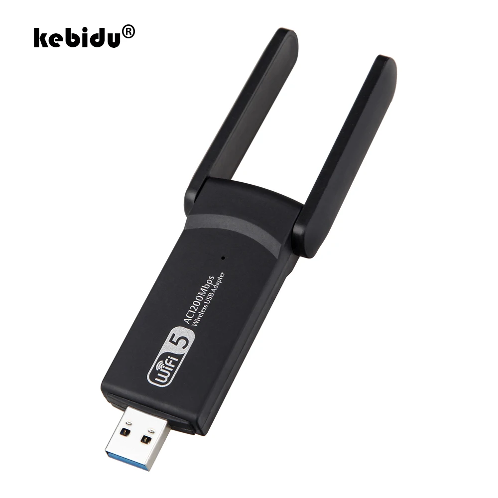 

kebidu Wireless Network Card 5Ghz 2.4Ghz 802.11ac Aerial Dongle USB Adapter 1200Mbps RTL8812 Portable Mobile Router For Laptop