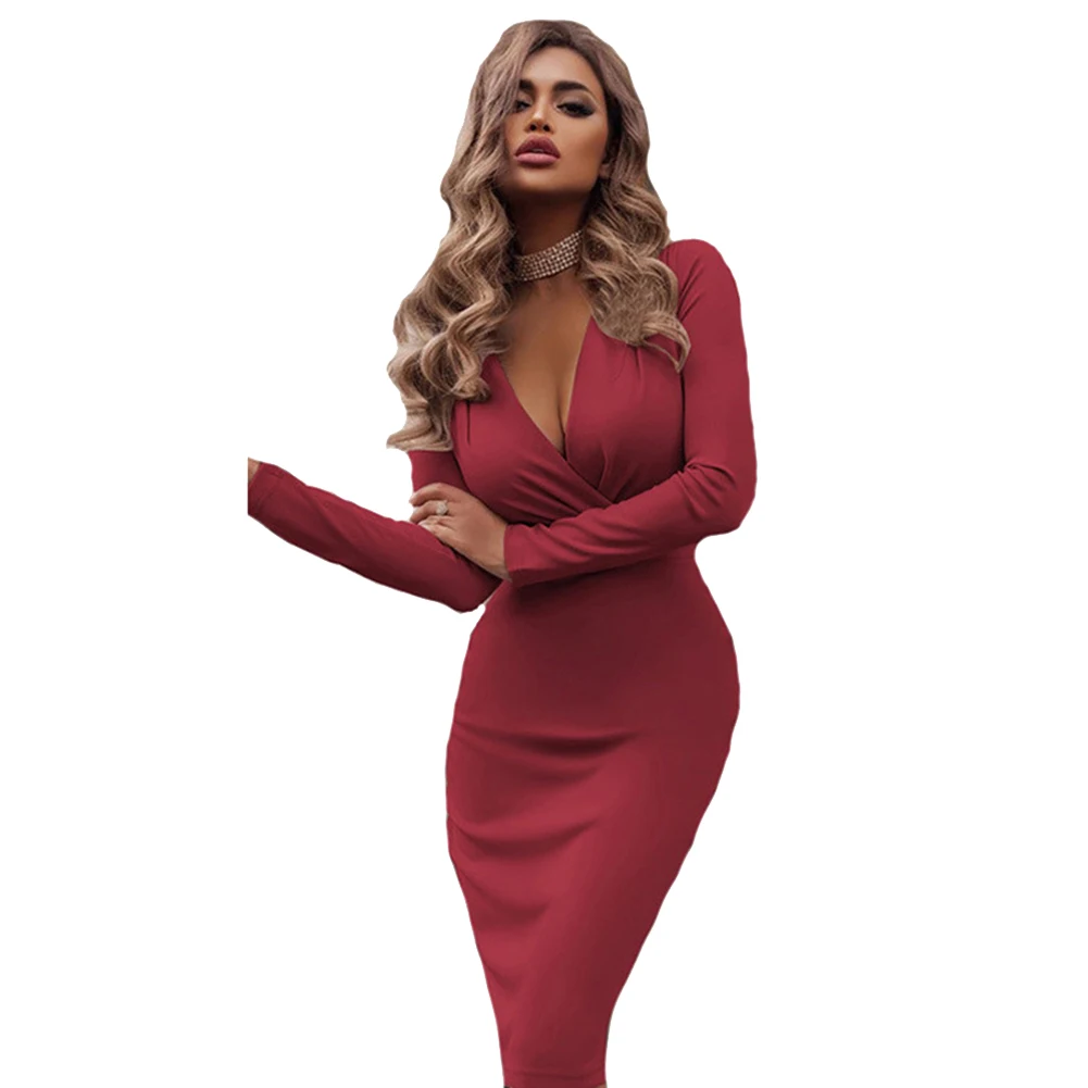 New Arrival Womens Deep V Neck Bodycon Dress Long Sleeve Oversized Club Party Dresses
New Arrival Womens Deep V Neck Bodycon Dress Long Sleeve Oversized Club Party Dresses