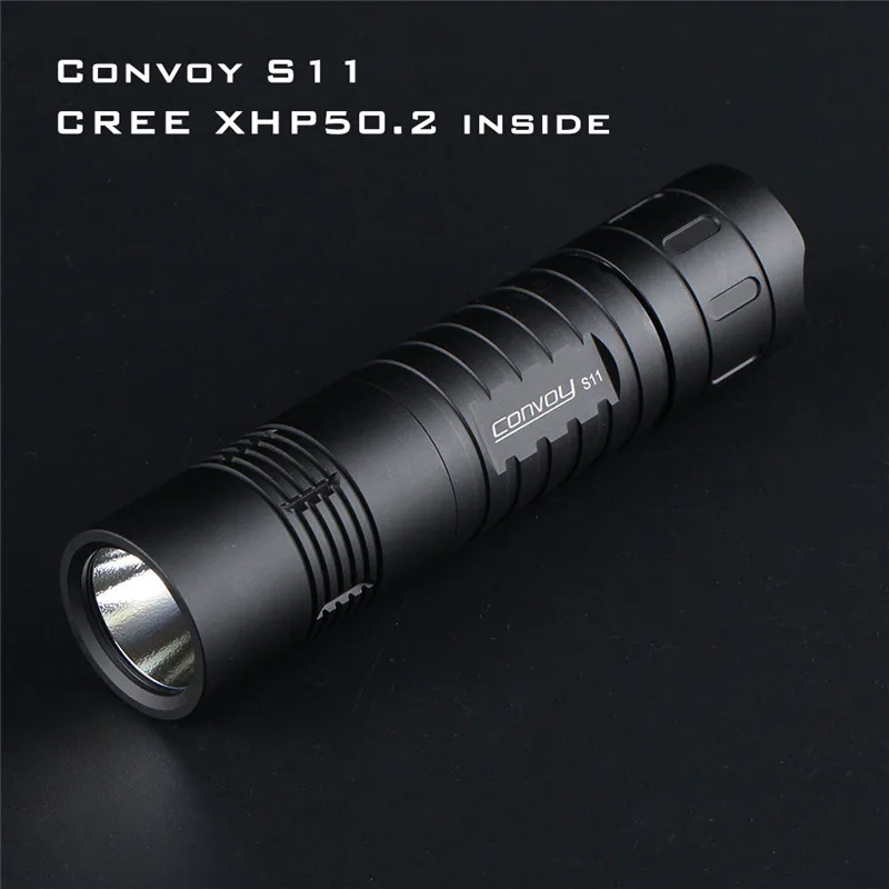 

Светодиодный фонарик Convoy S11 CREE XHP50.2, мощный уличный тактический мини-фонарь с выходной яркостью 3 А, для повседневного использования, на бата...