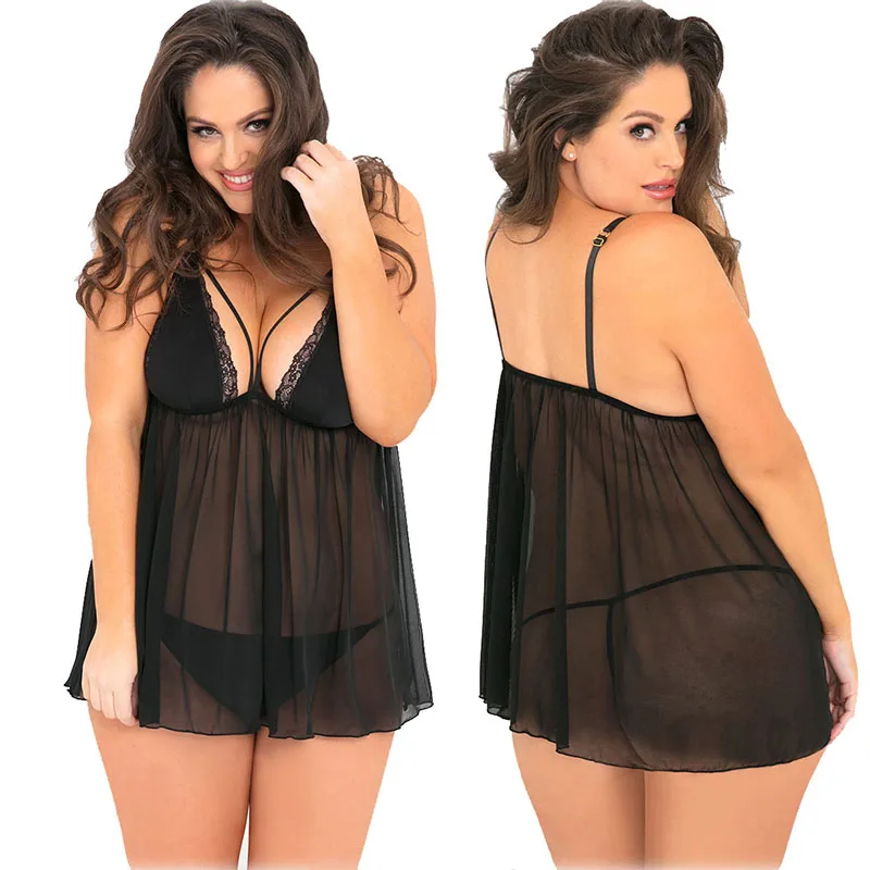 Top Fashion Sexy Mesh Women's Nightdress See Through Large Size Black European And American Sexy Sleepwear
Top Fashion Sexy Mesh Women's Nightdress See Through Large Size Black European And American Sexy Sleepwear