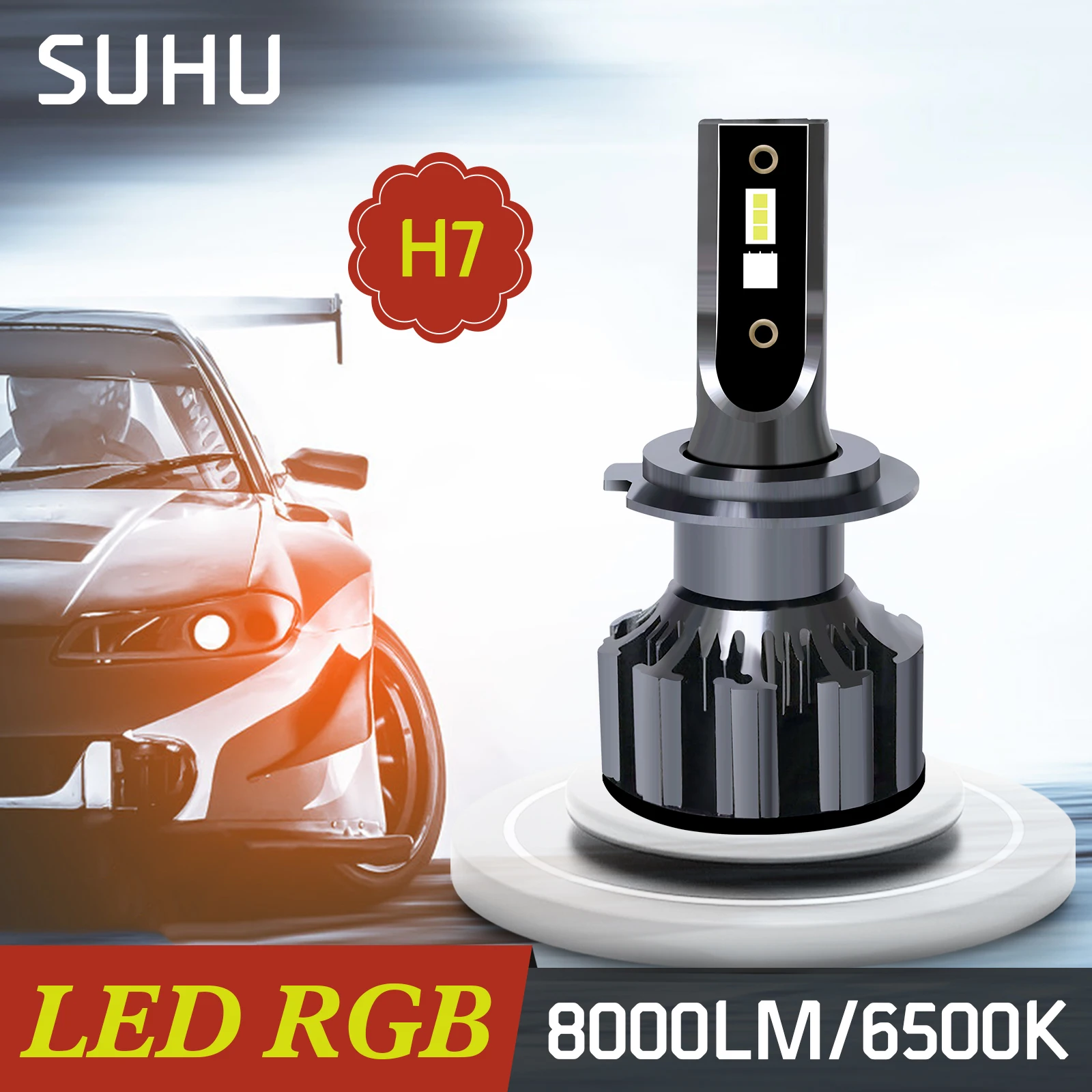 SUHU 2Pcs H7 Car LED RGB 8000LM 6500K Headlight Kit APP Bluetooth Control Mini Fog Light Bulb Lamp Auto Headlamp Car Accessories
SUHU 2Pcs H7 Car LED RGB 8000LM 6500K Headlight Kit APP Bluetooth Control Mini Fog Light Bulb Lamp Auto Headlamp Car Accessories