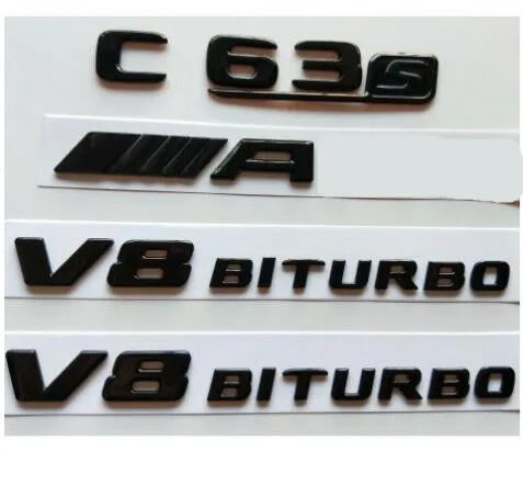 Для Mercedes W212 W213 E63s AMG V8 BITURBO полностью глянцевый черный эмблемы значки|Эмблемы| |