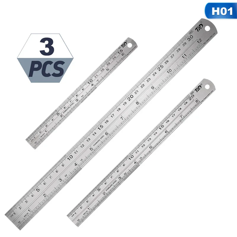 3Pcs Steel Ruler Drawing Tool Accessory 15/20/30cm Stainless Steel Metal Ruler Metric Rule Precision Measuring Tool 
3Pcs Steel Ruler Drawing Tool Accessory 15/20/30cm Stainless Steel Metal Ruler Metric Rule Precision Measuring Tool