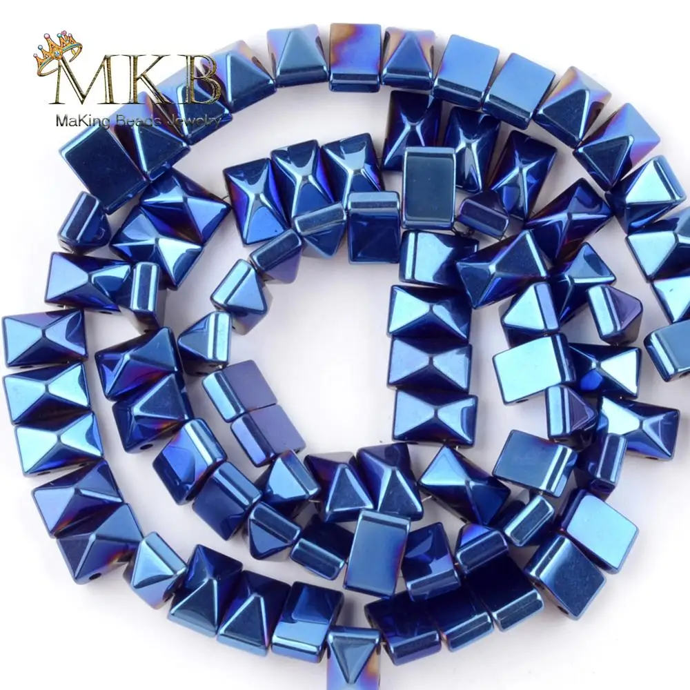 6*3/6*6/8*4mm Blue Pyramid Double Hole Hematite Stone Beads Square Spacer Loose Beads For Jewelry Making DIY Bracelets Necklace
6*3/6*6/8*4mm Blue Pyramid Double Hole Hematite Stone Beads Square Spacer Loose Beads For Jewelry Making DIY Bracelets Necklace