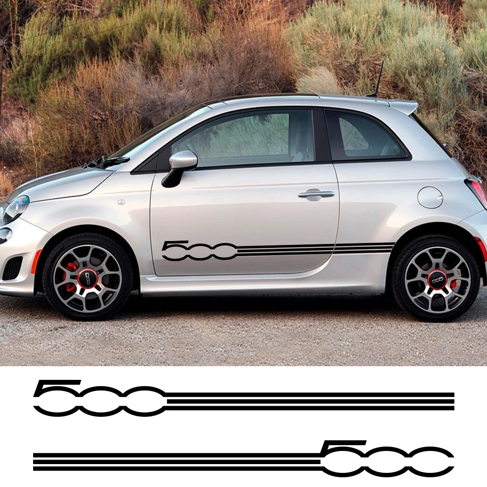 2 шт. виниловые наклейки с длинными полосками для Fiat 500 | Автомобили и мотоциклы