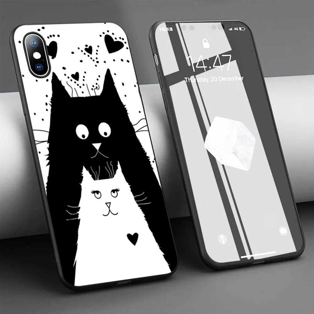 Чехол BFF черный/белый для iPhone 11 Pro Max XR XS 5s 6 6S 7 8 Plus мягкий силиконовый чехол из ТПУ