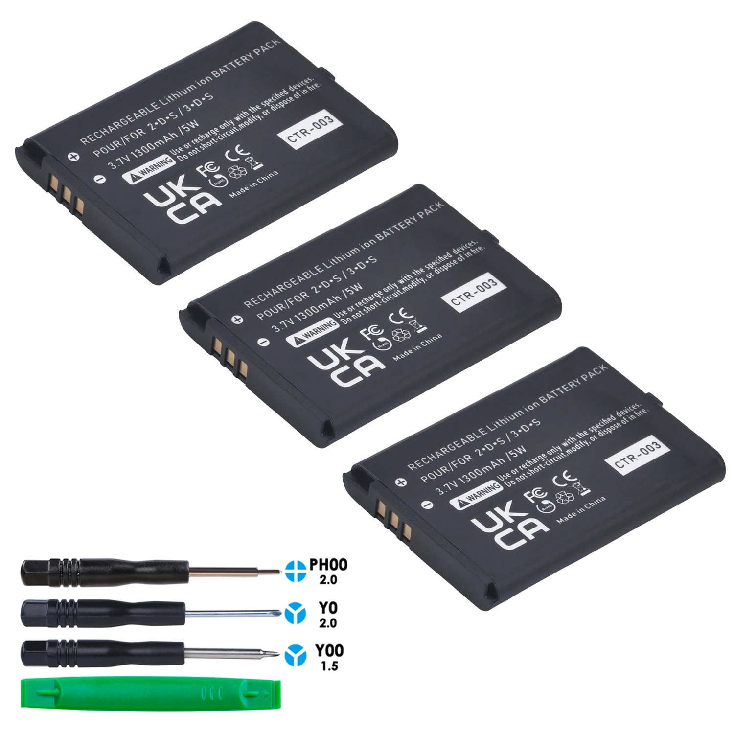 3pcs 1300mAh CTR-003 CTR003 Rechargeable Battery for Nintendo 3DS 2DS Gaming Console with Tools
3pcs 1300mAh CTR-003 CTR003 Rechargeable Battery for Nintendo 3DS 2DS Gaming Console with Tools
