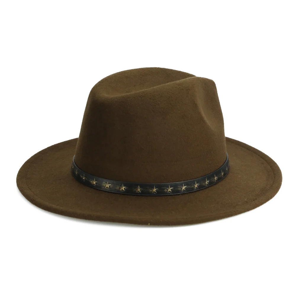 YY Golden Pentagram Belt Fedora Men Winter Retro Jazz Panama Women Hat Vintage Felt Cap Wide Brim Trilby Church Hats FD19045
YY Golden Pentagram Belt Fedora Men Winter Retro Jazz Panama Women Hat Vintage Felt Cap Wide Brim Trilby Church Hats FD19045