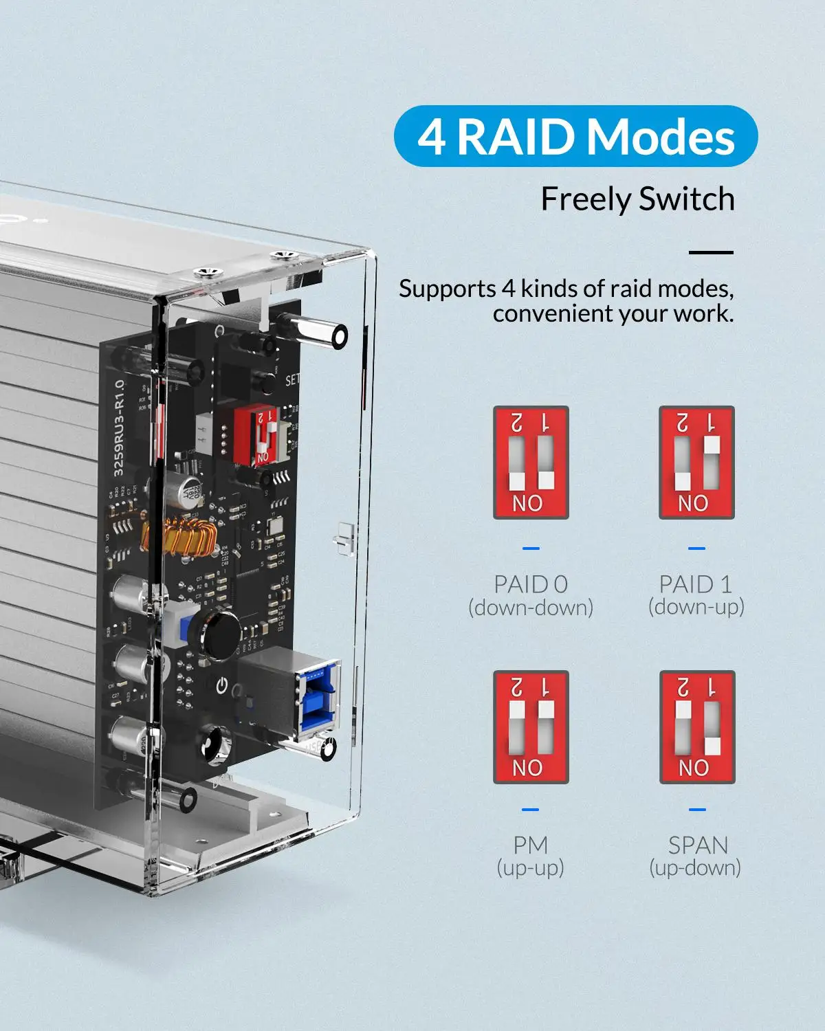 ORICO 2 Bay USB 3.0 to SATA External Hard Drive Enclosure With Raid Function Support 32TB 3.5 inch Transparent HDD SSD Enclosure
ORICO 2 Bay USB 3.0 to SATA External Hard Drive Enclosure With Raid Function Support 32TB 3.5 inch Transparent HDD SSD Enclosure
