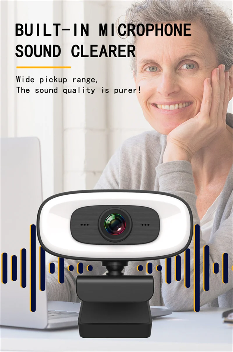 Super Full HD 2K 4MP USB Computer PC Webcam Web Camera With Tripod and ring light For Video Calling Conference
Super Full HD 2K 4MP USB Computer PC Webcam Web Camera With Tripod and ring light For Video Calling Conference