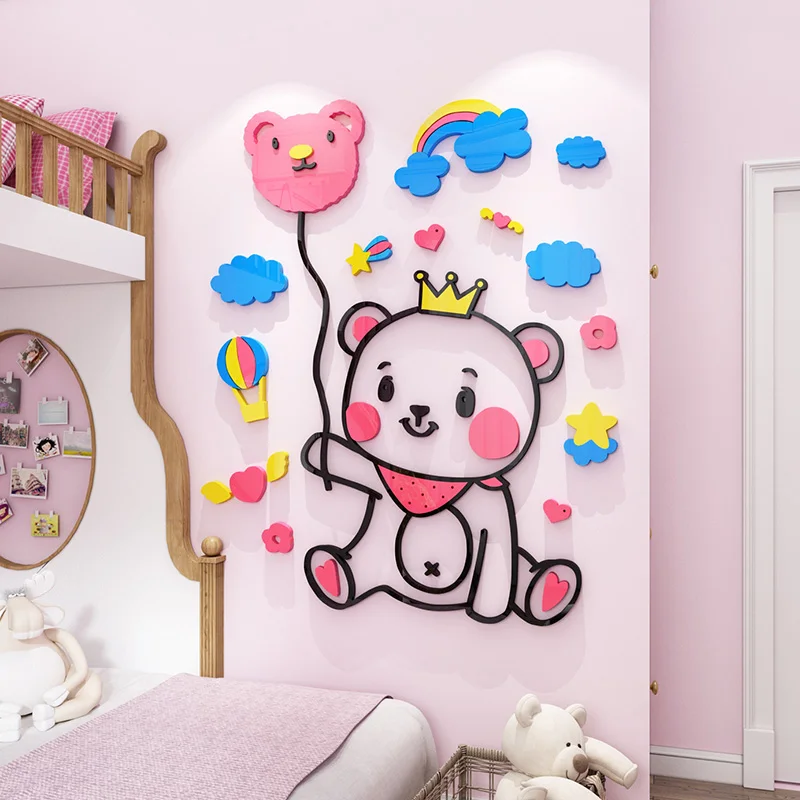 WS194 Cubs cartoon wall stickers 3d children's room stickers creative girls bedroom bedside wall acrylic decoration
WS194 Cubs cartoon wall stickers 3d children's room stickers creative girls bedroom bedside wall acrylic decoration