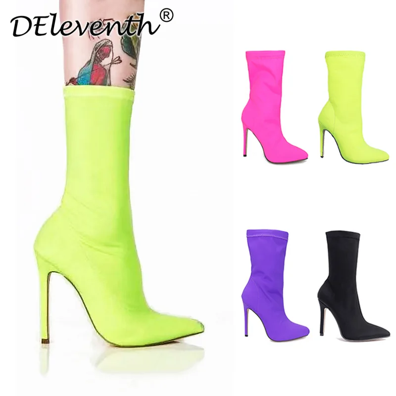 PROWOW women's shoes mid-tube boots pointed stiletto elastic socks boots high heels large size fashion pointed shoes
PROWOW women's shoes mid-tube boots pointed stiletto elastic socks boots high heels large size fashion pointed shoes