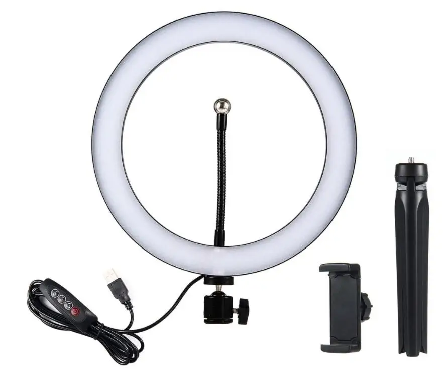 10.23" Rotatable LED Ring Light with Tripod Stand & Phone Holder for Live Streaming and Makeup, 3 Light Modes & 11 Brightness
10.23" Rotatable LED Ring Light with Tripod Stand & Phone Holder for Live Streaming and Makeup, 3 Light Modes & 11 Brightness