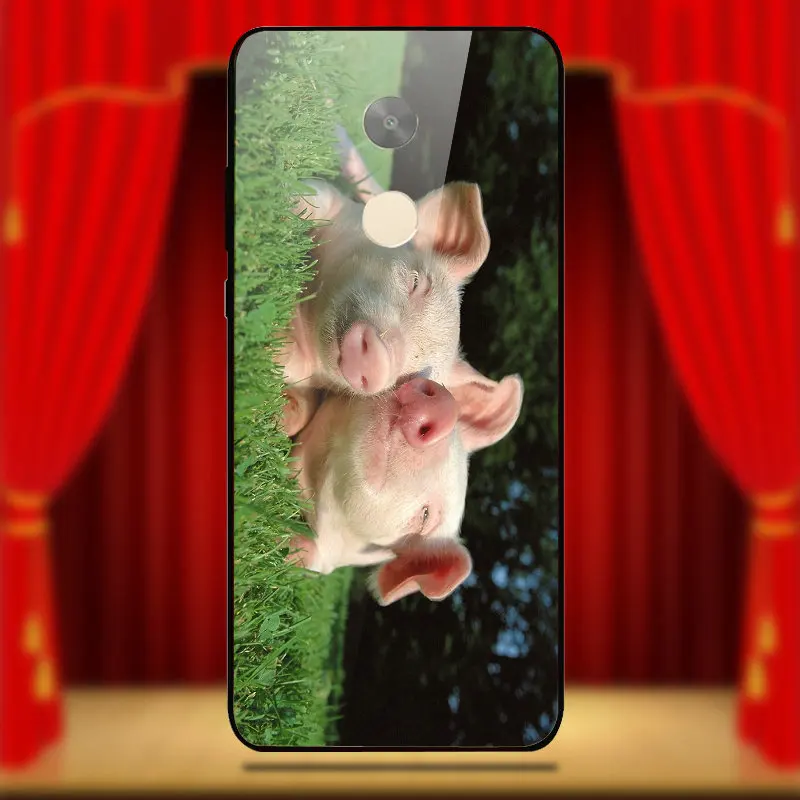 Популярный чехол для телефона с милым свиньей Свинкой из закаленного стекла Xiaomi