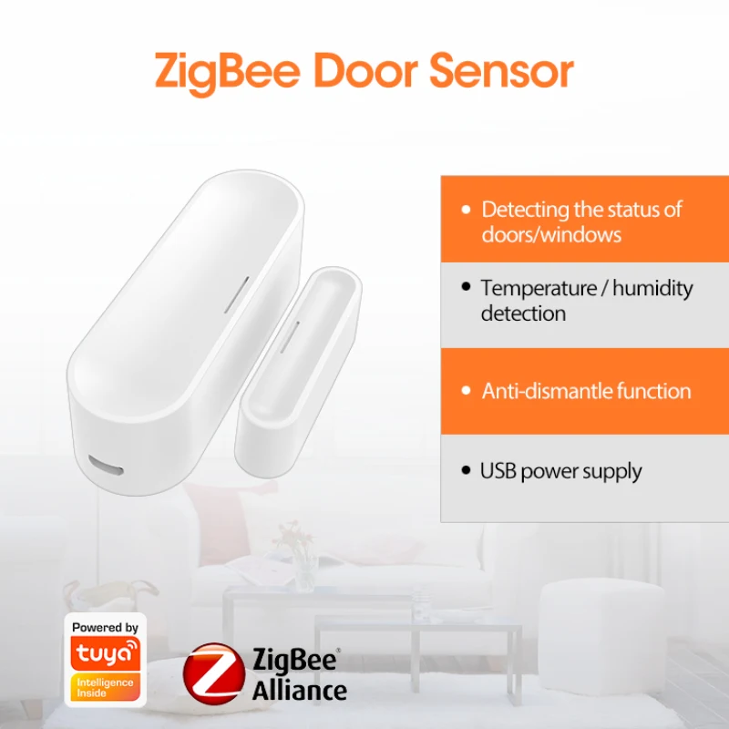 Tuya Door Window Sensor Zigbee Wireless Connection Smart Mini Door Sensor Is Used With Gateway Hub USB Power APP Remote Control
Tuya Door Window Sensor Zigbee Wireless Connection Smart Mini Door Sensor Is Used With Gateway Hub USB Power APP Remote Control