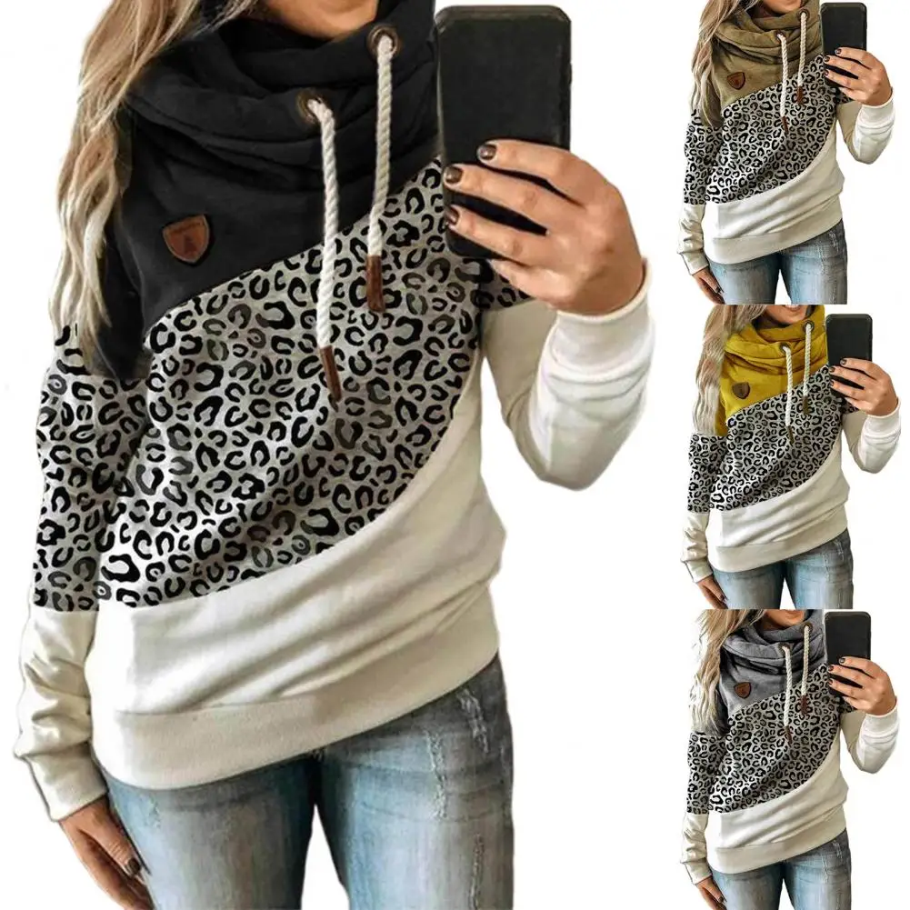 Women Leopard Patchwork Hooded Sweatshirt Autumn Winter Turtleneck Warm Long Sleeve Printed Hoodies Female Drawstring Pullovers
Women Leopard Patchwork Hooded Sweatshirt Autumn Winter Turtleneck Warm Long Sleeve Printed Hoodies Female Drawstring Pullovers
