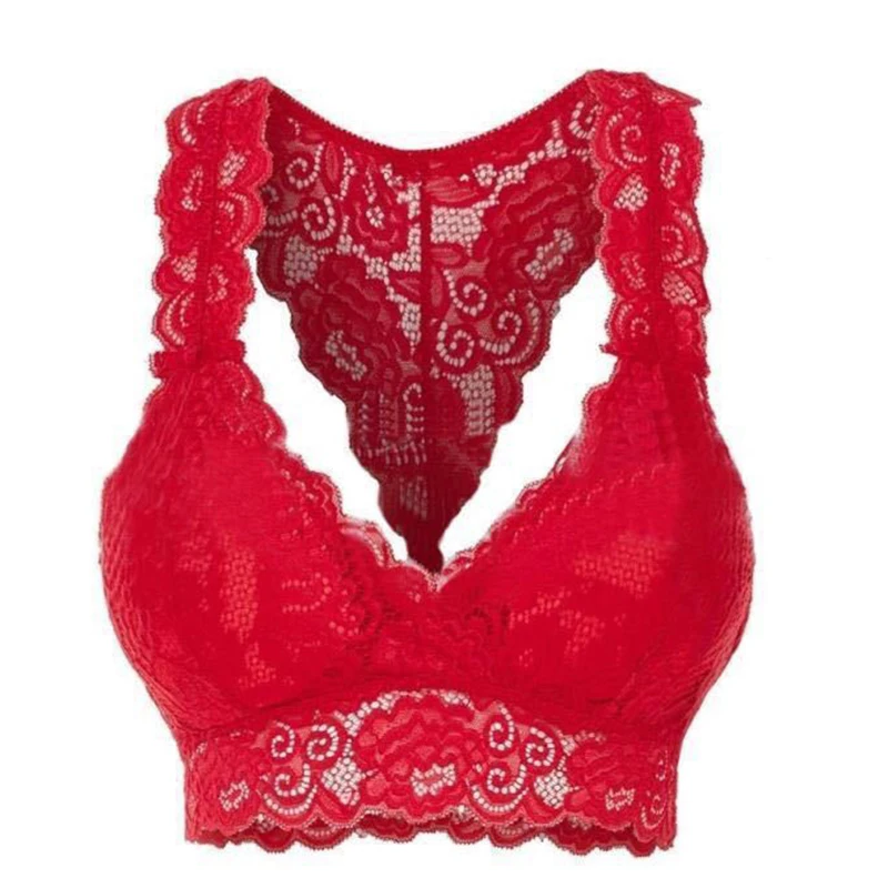 Sexy Temptation Hollow Lace Large Size Underwear Breathable Bra Vest with Chest Pad 
Sexy Temptation Hollow Lace Large Size Underwear Breathable Bra Vest with Chest Pad