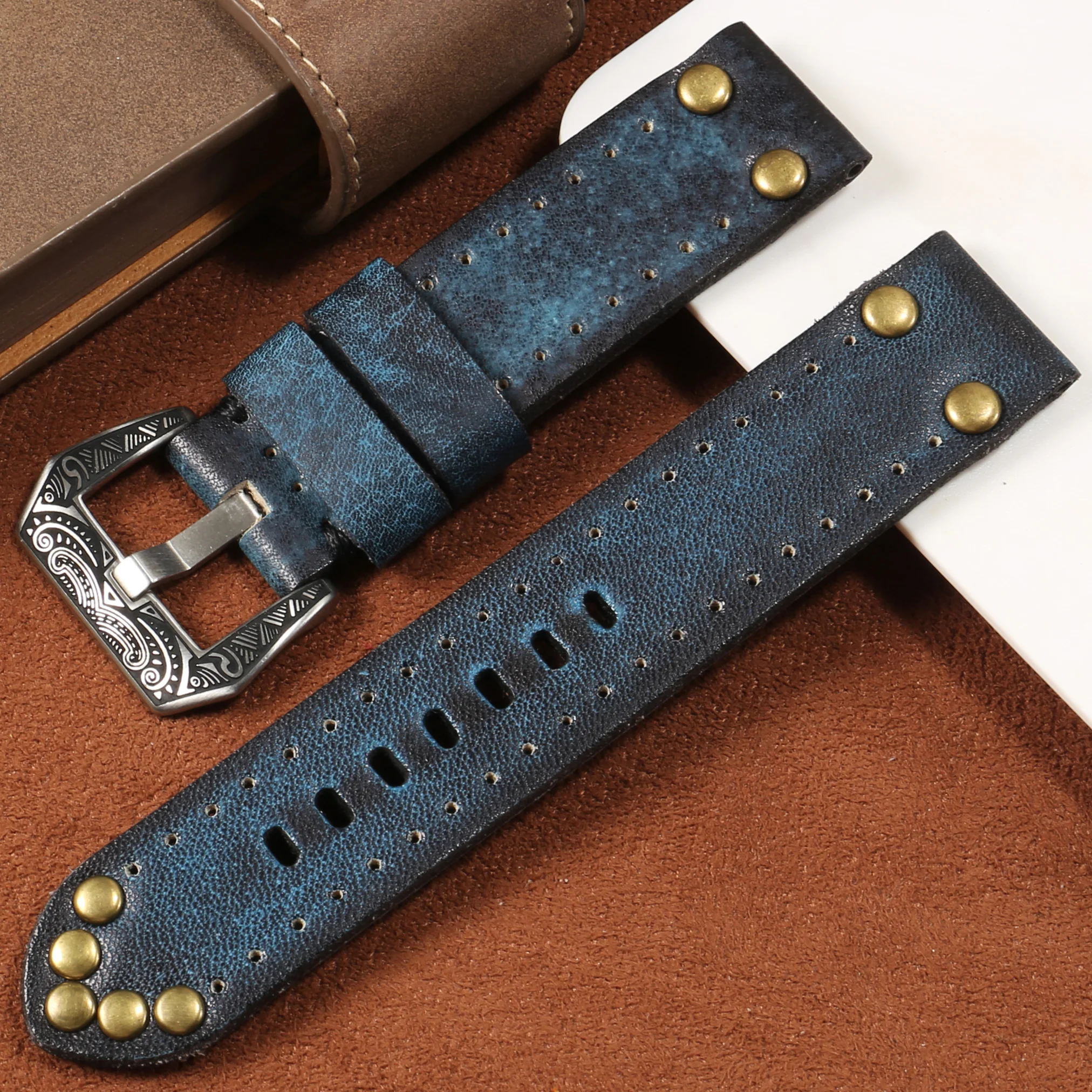 CICIDD Retro Handmade Genuine Leather Strap For Panerai Hamilton Thickened Cow Leather Watchband 20 22mm 
CICIDD Retro Handmade Genuine Leather Strap For Panerai Hamilton Thickened Cow Leather Watchband 20 22mm