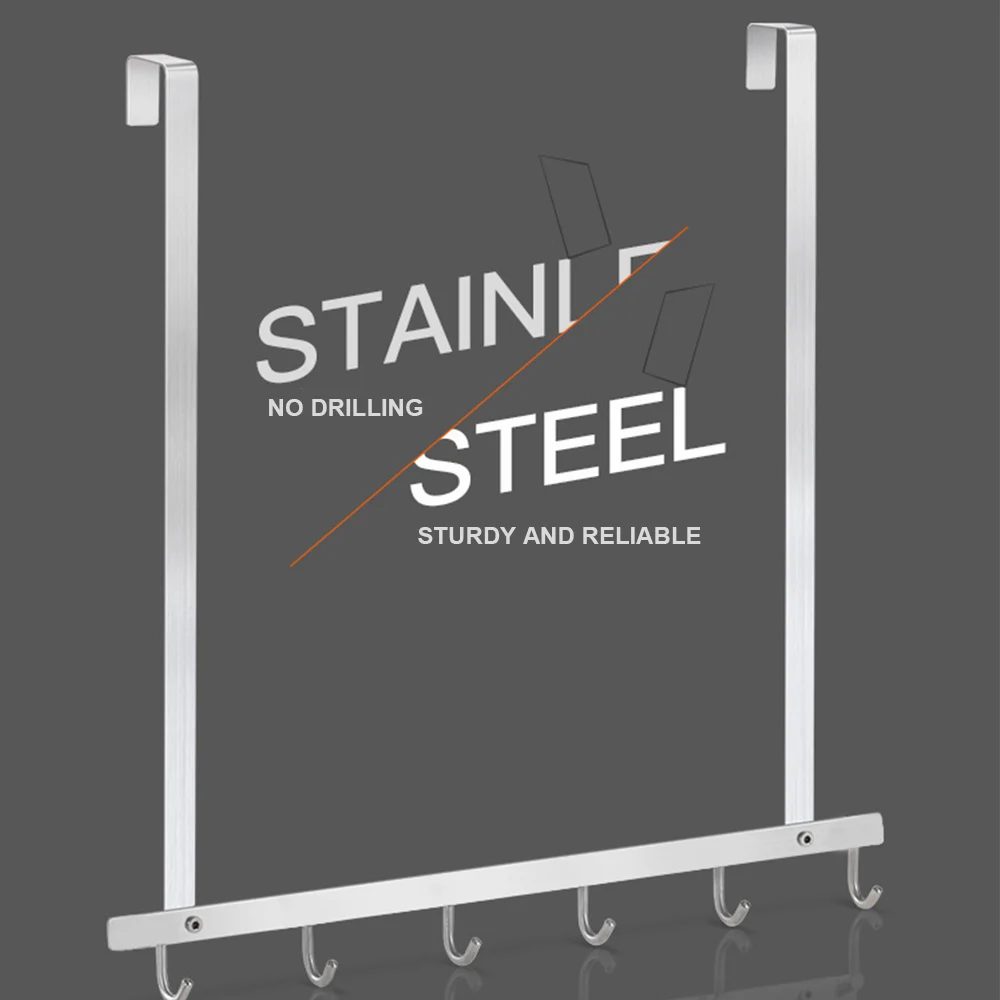 Over The Door Rack Stainless Steel Towel Coat 6 Hooks Hanger Kitchen Bathroom Storage Rack Basket Hook Shelf Keeping Neat
Over The Door Rack Stainless Steel Towel Coat 6 Hooks Hanger Kitchen Bathroom Storage Rack Basket Hook Shelf Keeping Neat
