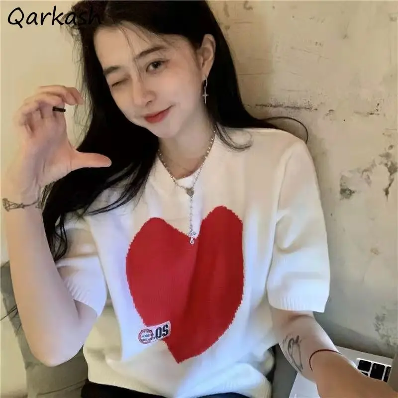 Sweaters Women Students Short Sleeve Knitted Wear Cute Soft Female Pullovers Patchwork O-Neck Ulzzang Fashion All-match Spring
Sweaters Women Students Short Sleeve Knitted Wear Cute Soft Female Pullovers Patchwork O-Neck Ulzzang Fashion All-match Spring