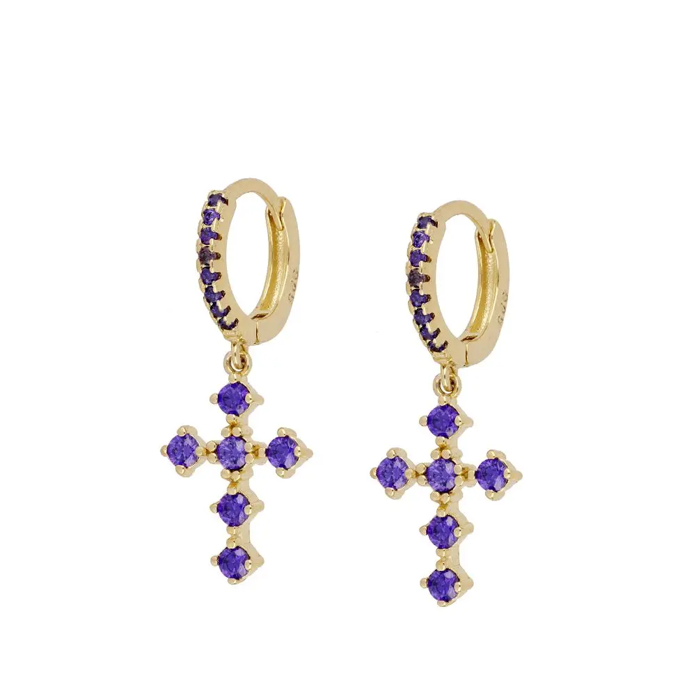925 Sterling Silver Rainbow/Purple/White Zircon Cross Pendant Hoop Earrings for Women Simple Circle Earrings 2021 Fine Jewelry
925 Sterling Silver Rainbow/Purple/White Zircon Cross Pendant Hoop Earrings for Women Simple Circle Earrings 2021 Fine Jewelry