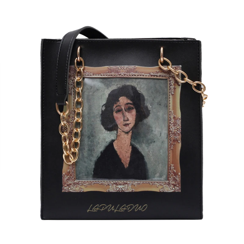 Women Fashion Cartoon Big Capacity Printing Totes Lady Handbags and Purse for Female Shoulder Chains Bag 2021 Luxury Designer
Women Fashion Cartoon Big Capacity Printing Totes Lady Handbags and Purse for Female Shoulder Chains Bag 2021 Luxury Designer