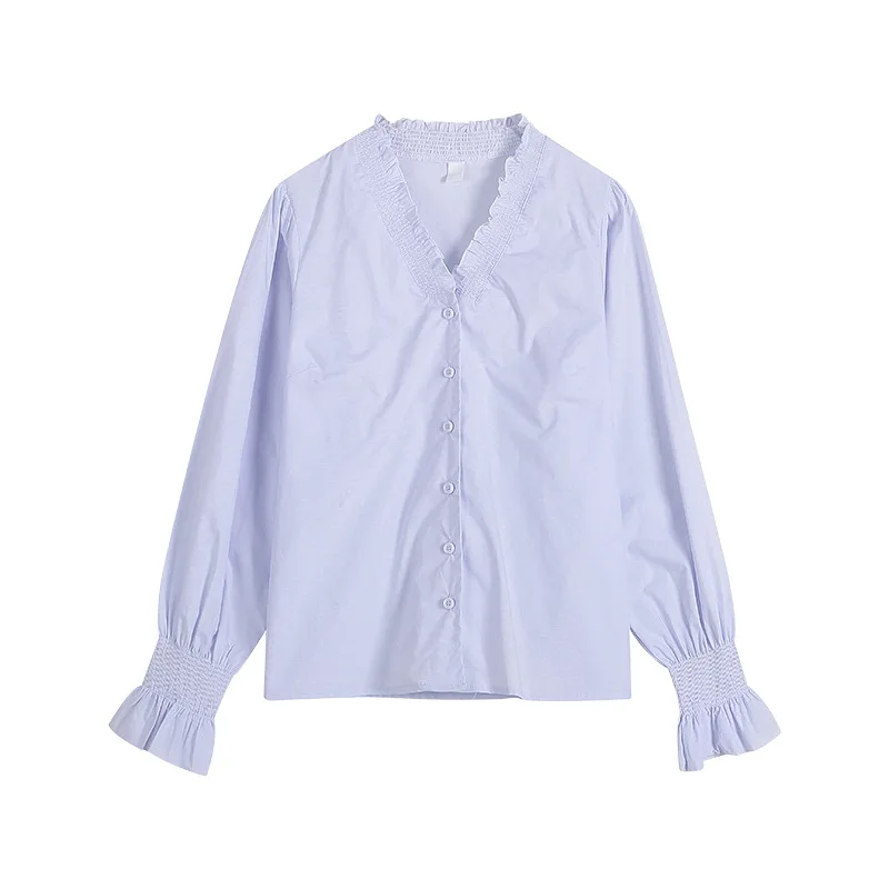Fresh French Style Fungus V-neck Blouses for Women 2021 Spring New Elegant Office Lady Shirts Fashion Casual Loose Woman Tops
Fresh French Style Fungus V-neck Blouses for Women 2021 Spring New Elegant Office Lady Shirts Fashion Casual Loose Woman Tops