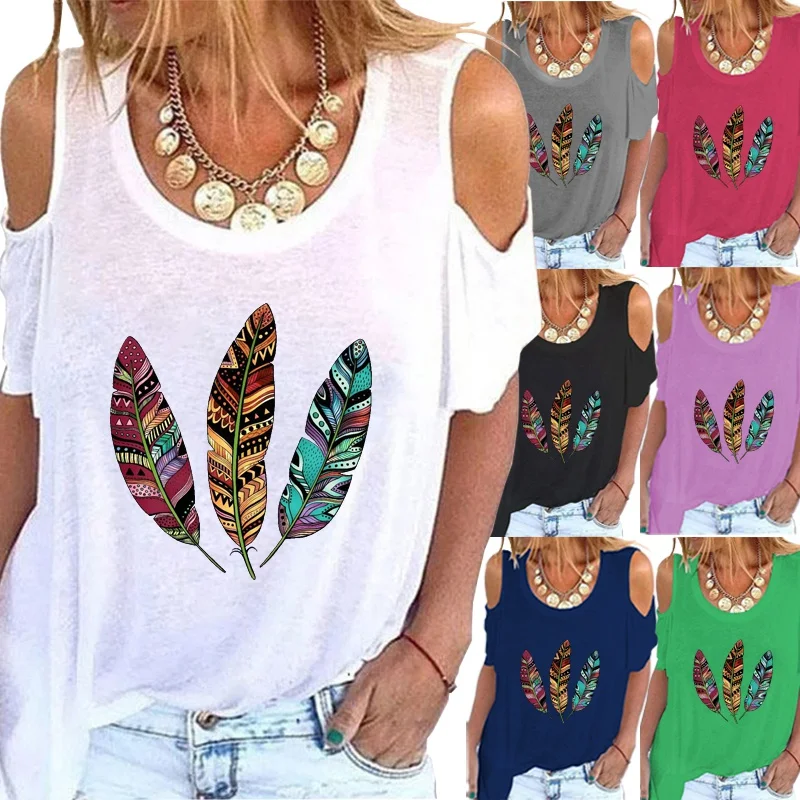 Plus Size Women's New Fashion Summer Short Sleeve Round Neck T-shirt Casual Printing Tops Ladies Off Shoulder Beach Wear Blouse 
Plus Size Women's New Fashion Summer Short Sleeve Round Neck T-shirt Casual Printing Tops Ladies Off Shoulder Beach Wear Blouse