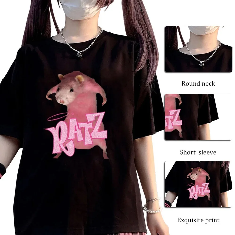 RATZ animal kawaii summer femme t-shirts Short sleeve harajuku Loose pink tees shirt Streetwear gothic women clothing tops
RATZ animal kawaii summer femme t-shirts Short sleeve harajuku Loose pink tees shirt Streetwear gothic women clothing tops