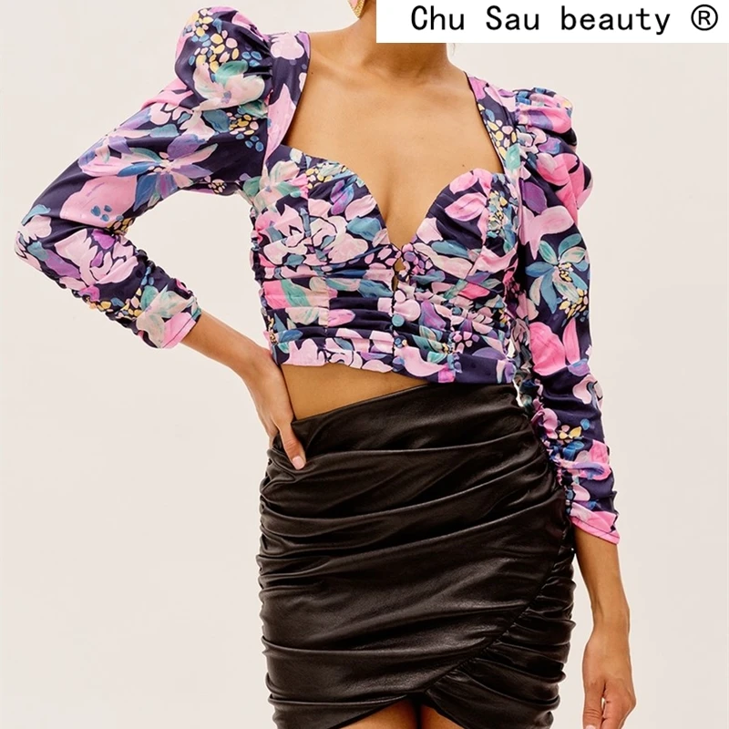 New Fashion Summer Sexy Chic Deep V-neck Crop Tops Women Casual Floral Print Backless Shirts Female Holiday Long Sleeve Blouses
New Fashion Summer Sexy Chic Deep V-neck Crop Tops Women Casual Floral Print Backless Shirts Female Holiday Long Sleeve Blouses