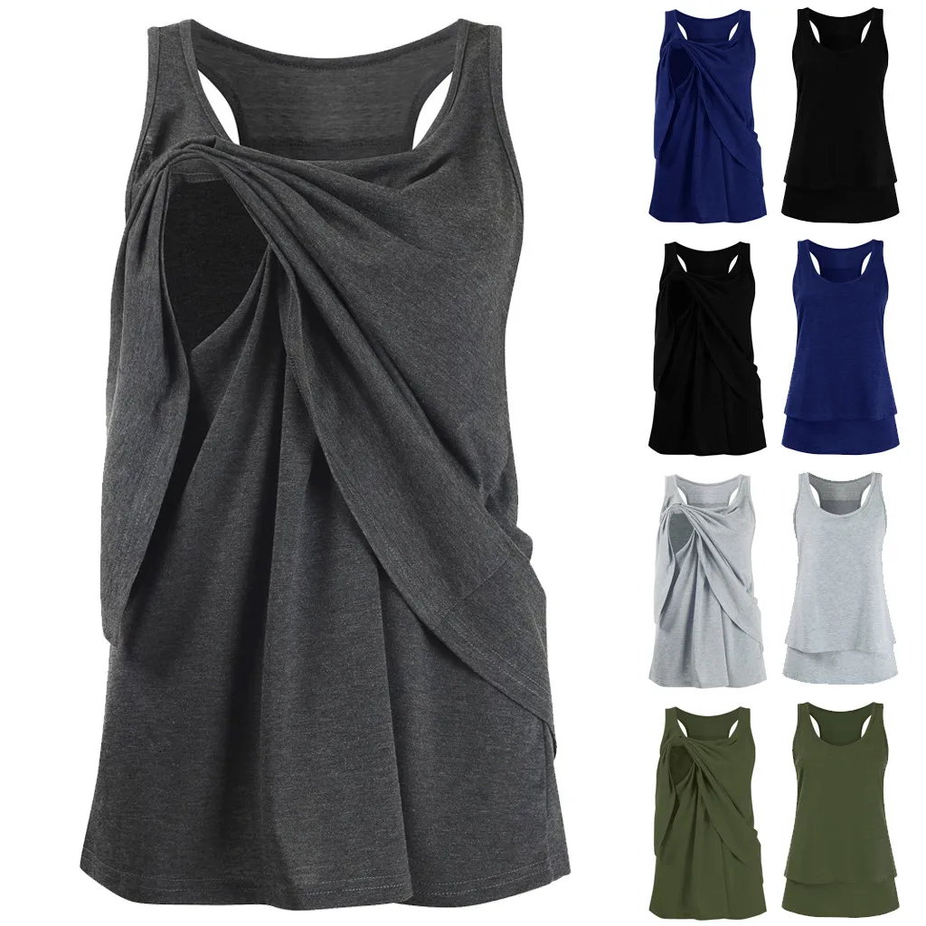 T Shirt Maternite Grande Taille Women's Maternity Nursing Wrap Double Layer Sleeveless T-shirt Plus Size Blusas Para Amamantar #
T Shirt Maternite Grande Taille Women's Maternity Nursing Wrap Double Layer Sleeveless T-shirt Plus Size Blusas Para Amamantar #