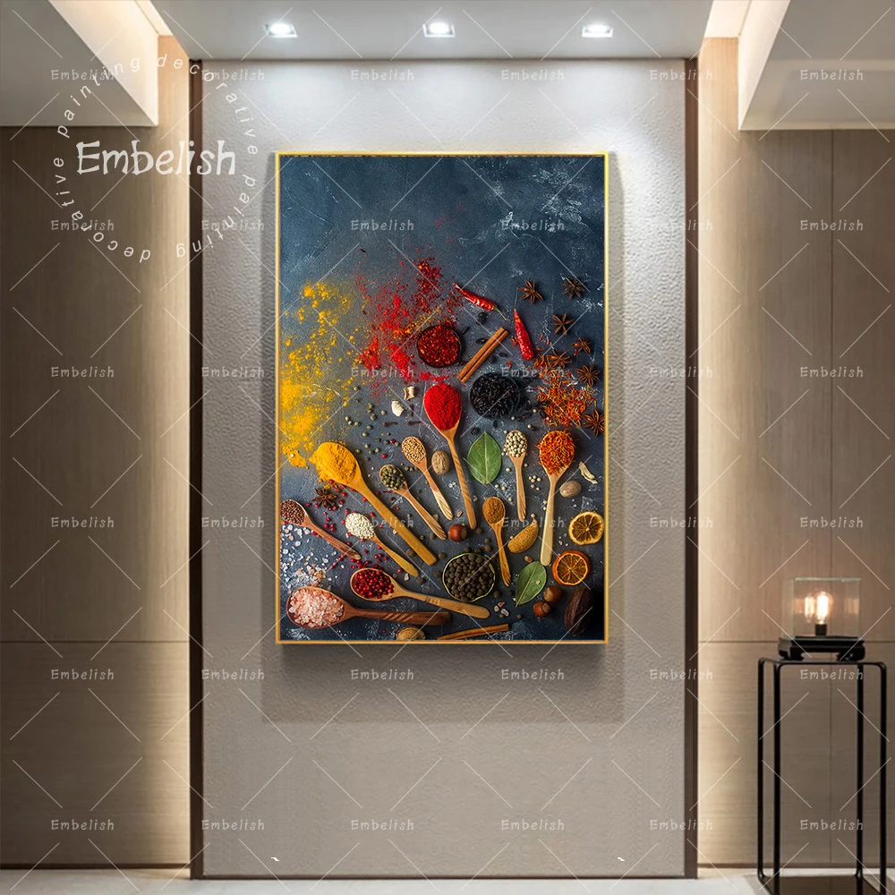 Embelish Various Peppers Grains Spoons Large Kitchen Home Decor Wall Art Poster For Living Room HD Canvas Scandinavian Painting
Embelish Various Peppers Grains Spoons Large Kitchen Home Decor Wall Art Poster For Living Room HD Canvas Scandinavian Painting