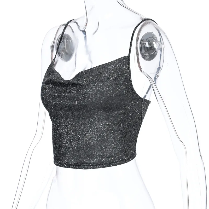 sexy sleeveless camisole Fashion sequined Club party crop top Solid color tank tops Women's summer backless clothes
sexy sleeveless camisole Fashion sequined Club party crop top Solid color tank tops Women's summer backless clothes