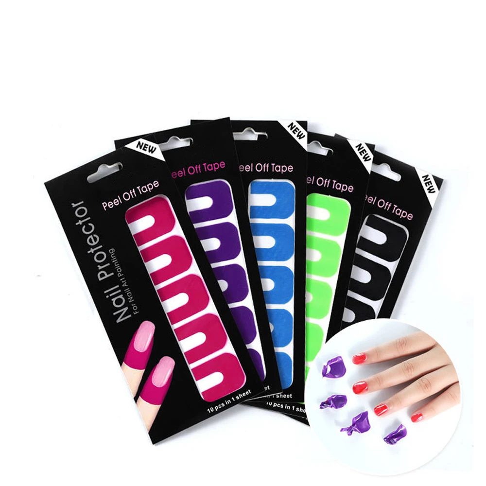 New 1 Sheet/10 Pcs Peel Off Tape for Nail Art Polish Paint Sticker to Protect U Shape Anti-overflow Nail Protector
New 1 Sheet/10 Pcs Peel Off Tape for Nail Art Polish Paint Sticker to Protect U Shape Anti-overflow Nail Protector