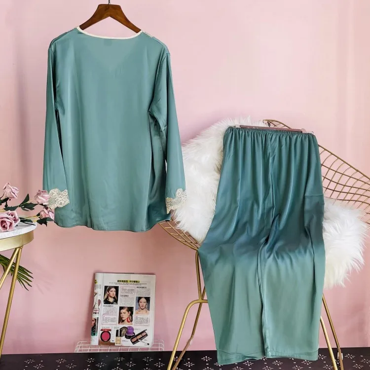 Lisacmvpnel Female 2021 New Korean Version Long Sleeve Pyjamas Ice Silk Embroidered Pajama Set
Lisacmvpnel Female 2021 New Korean Version Long Sleeve Pyjamas Ice Silk Embroidered Pajama Set