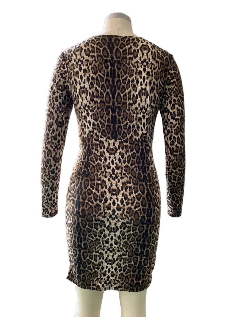 Autumn Sexy V-neck Mini Dress Women Casual Long Sleeve Leopard Print Skinny Fashion Pencil Dresses Women Vestidos Party Club
Autumn Sexy V-neck Mini Dress Women Casual Long Sleeve Leopard Print Skinny Fashion Pencil Dresses Women Vestidos Party Club
