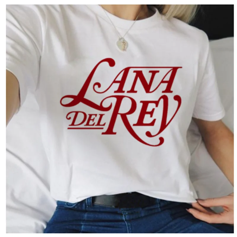 Women's T-shirt Lana Del Rey Letter Printed Summer Tops Female Shirt 2021 Harajuku Ulzzang Casual White O-neck Lady Tee Clothes
Women's T-shirt Lana Del Rey Letter Printed Summer Tops Female Shirt 2021 Harajuku Ulzzang Casual White O-neck Lady Tee Clothes