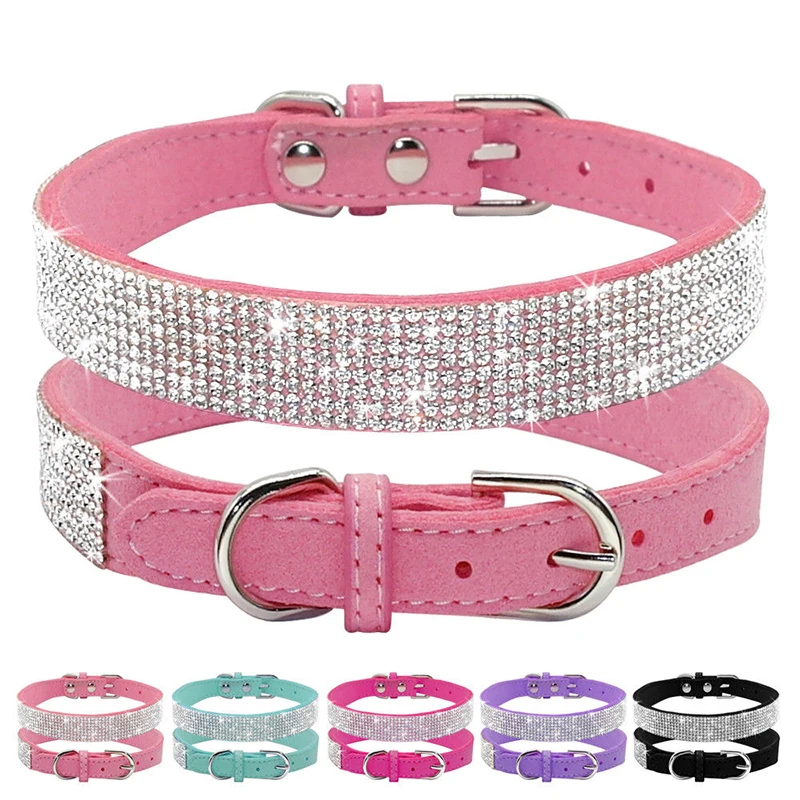 Crystal Dog Collars Rhinestone Leather Adjustable Small Bling Dog Collar Dog Cat Necklace Pet Accessories XXS XS S M
Crystal Dog Collars Rhinestone Leather Adjustable Small Bling Dog Collar Dog Cat Necklace Pet Accessories XXS XS S M