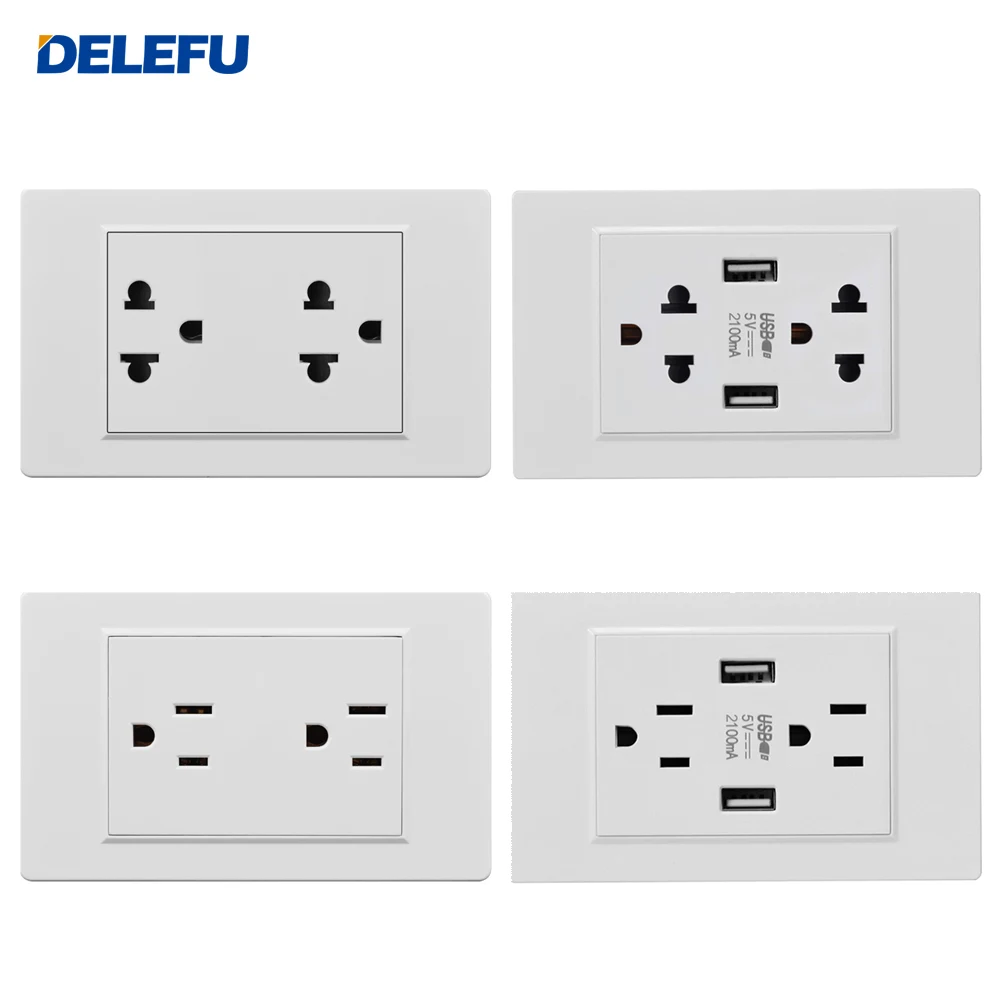 American for Home Use Multi-function Socket 2.1A Dual USB Power Adapter Socket 15A American Standard Duplex Socket Korean Socket
American for Home Use Multi-function Socket 2.1A Dual USB Power Adapter Socket 15A American Standard Duplex Socket Korean Socket
