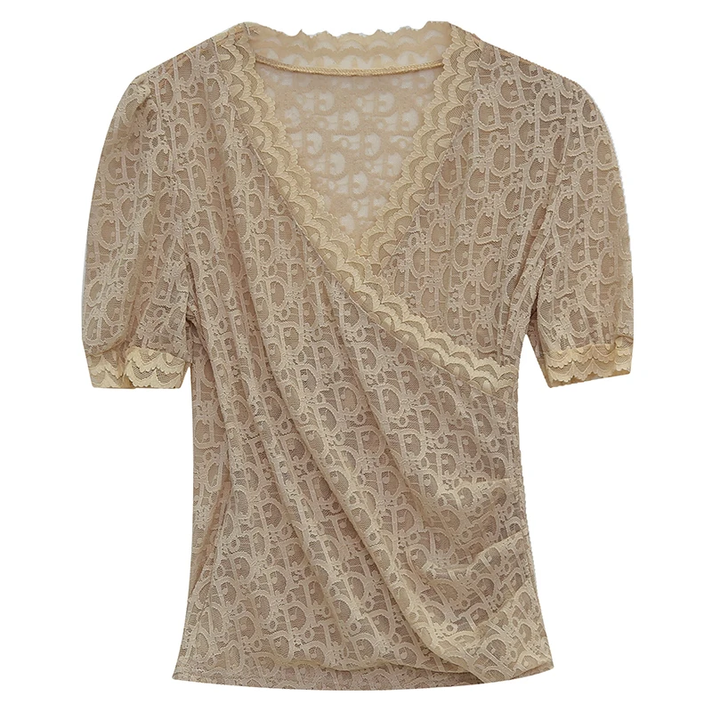 Korean Summer Lace Solid T-shirt Women Casual See Through Short Sleeve Tee-Shirts Female Tops Women 2020 New S-3XL T04712B
Korean Summer Lace Solid T-shirt Women Casual See Through Short Sleeve Tee-Shirts Female Tops Women 2020 New S-3XL T04712B