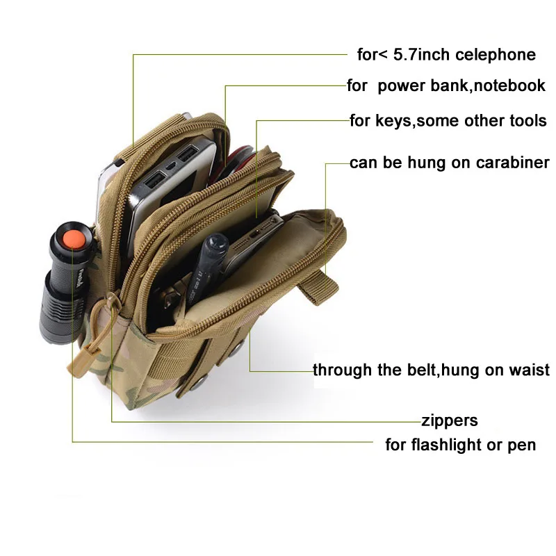 6 дюймовые водонепроницаемые тактические сумки военная уличная армейская сумка