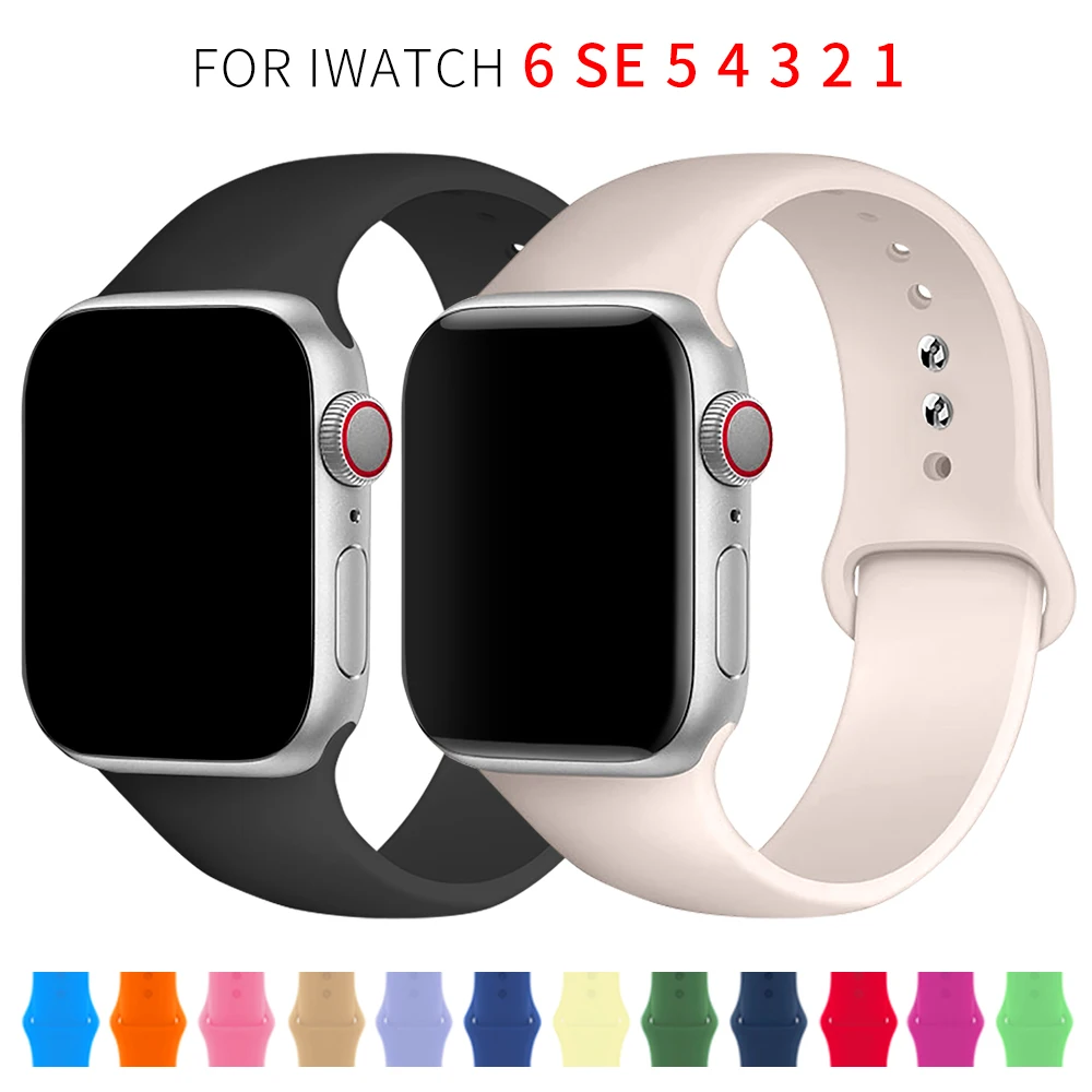 New Silicone strap for Apple Watch 44mm 40mm 38mm 42mm rubber strap on smart watch iWatch se 4 5 6 series bracelet black straps
New Silicone strap for Apple Watch 44mm 40mm 38mm 42mm rubber strap on smart watch iWatch se 4 5 6 series bracelet black straps