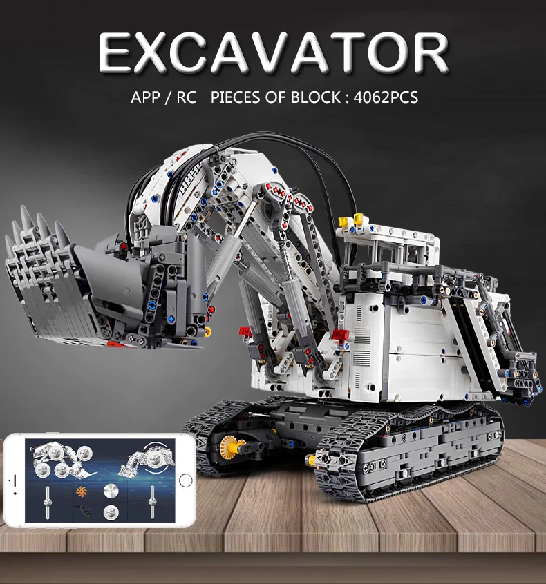 Mould King 13130 APP Remote control truck R9800 Terex RH400 Mining Excavator High-Tech Model Building Blocks Bricks Kid toy Gift
Mould King 13130 APP Remote control truck R9800 Terex RH400 Mining Excavator High-Tech Model Building Blocks Bricks Kid toy Gift