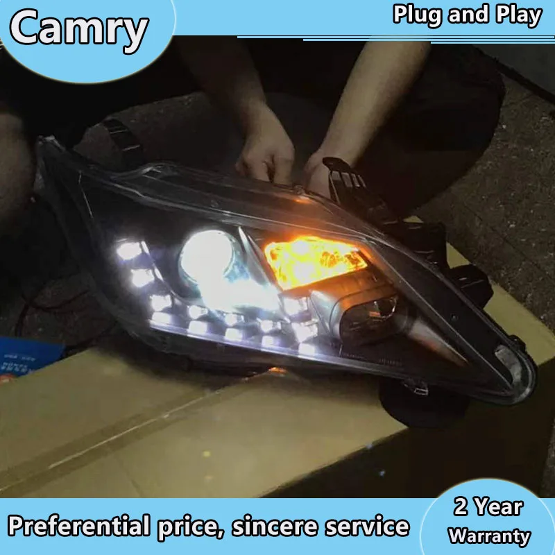 Стайлинг автомобиля для Toyota 2012-2014 фара камера светодиодная дальнего света Camry LED